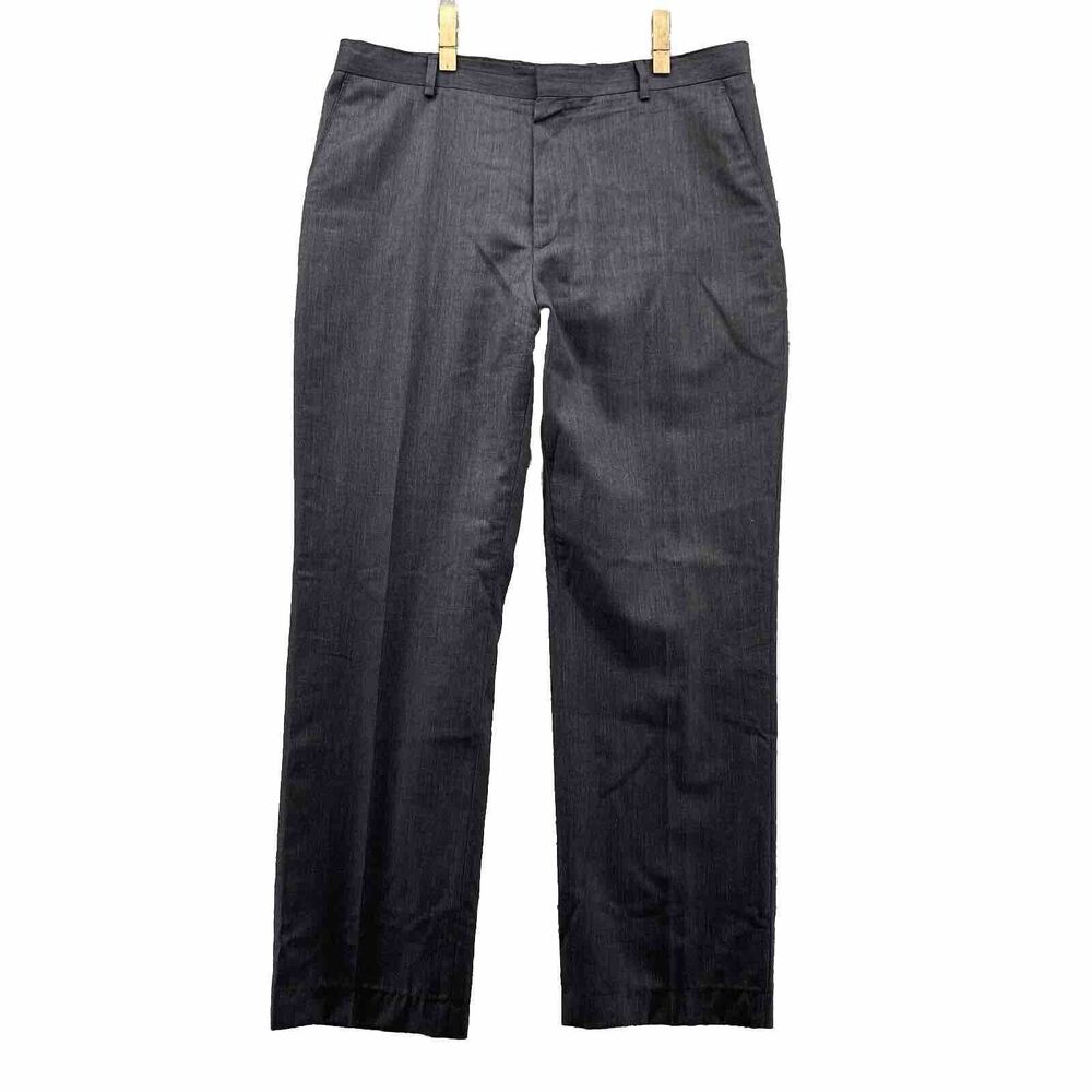 Banana Republic Dress Pants 36X31* Gray 100% Wool Tailored Slim Fit Slacks Men's